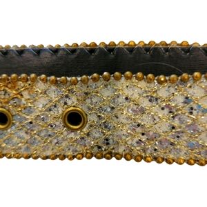 Womans Elite California Silver Sparkly Belt In Large Silver Buckle